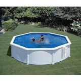 Piscine blanche avec cadre en acier diamètre 350 cm