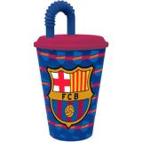FC Barcelona drinkbeker met rietje 430 ml blauw