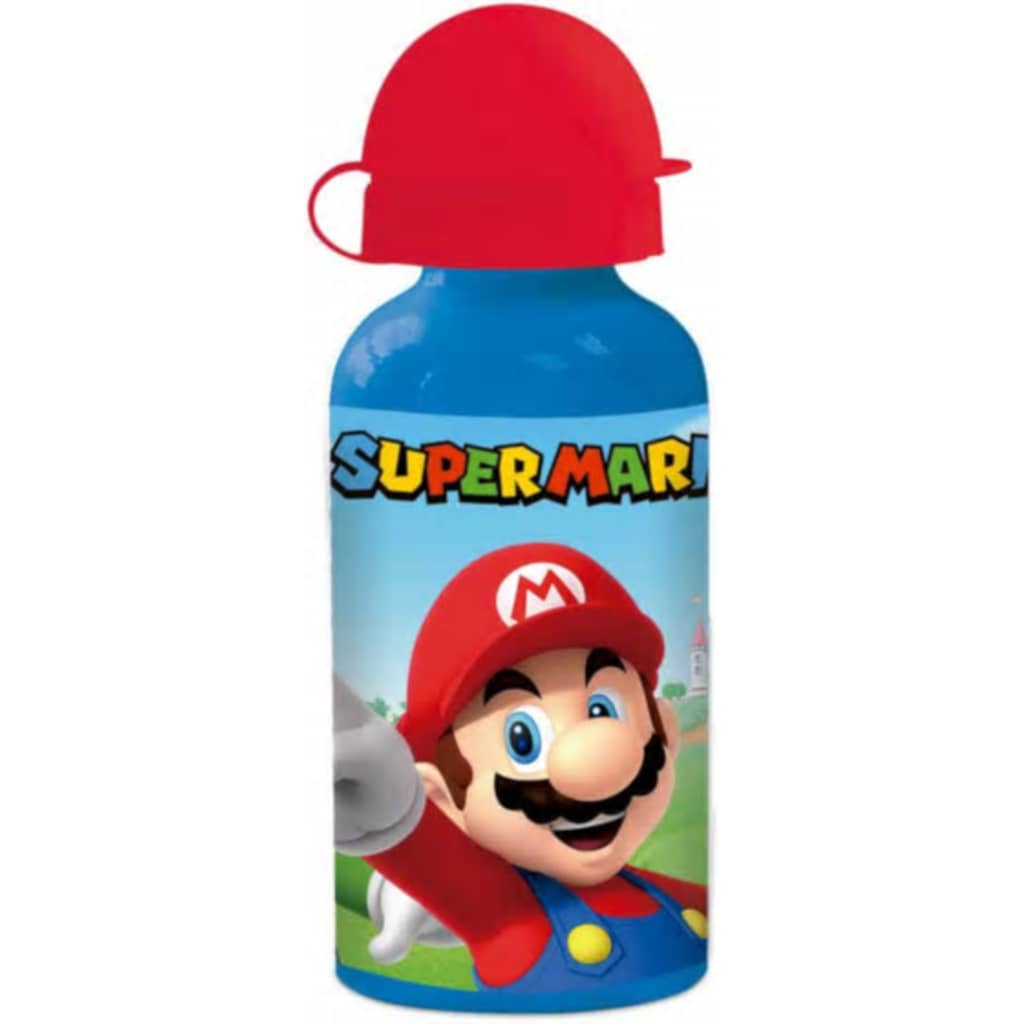 Nintendo drinkfles Super Mario Bros 400 ml aluminium blauw