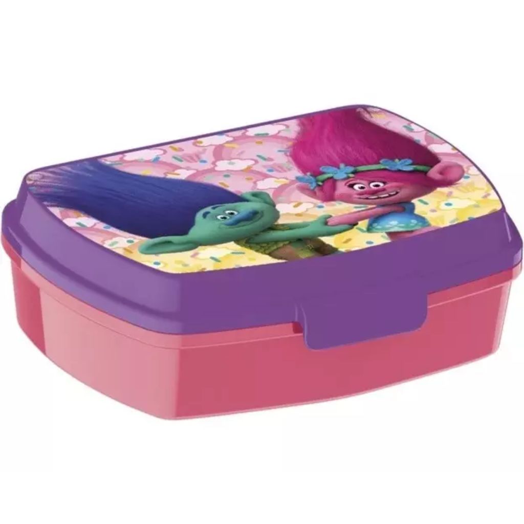 Afbeelding Trolls Dreamworks broodtrommel 17 x 12 x 5,5 cm roze/paars door Vidaxl.nl