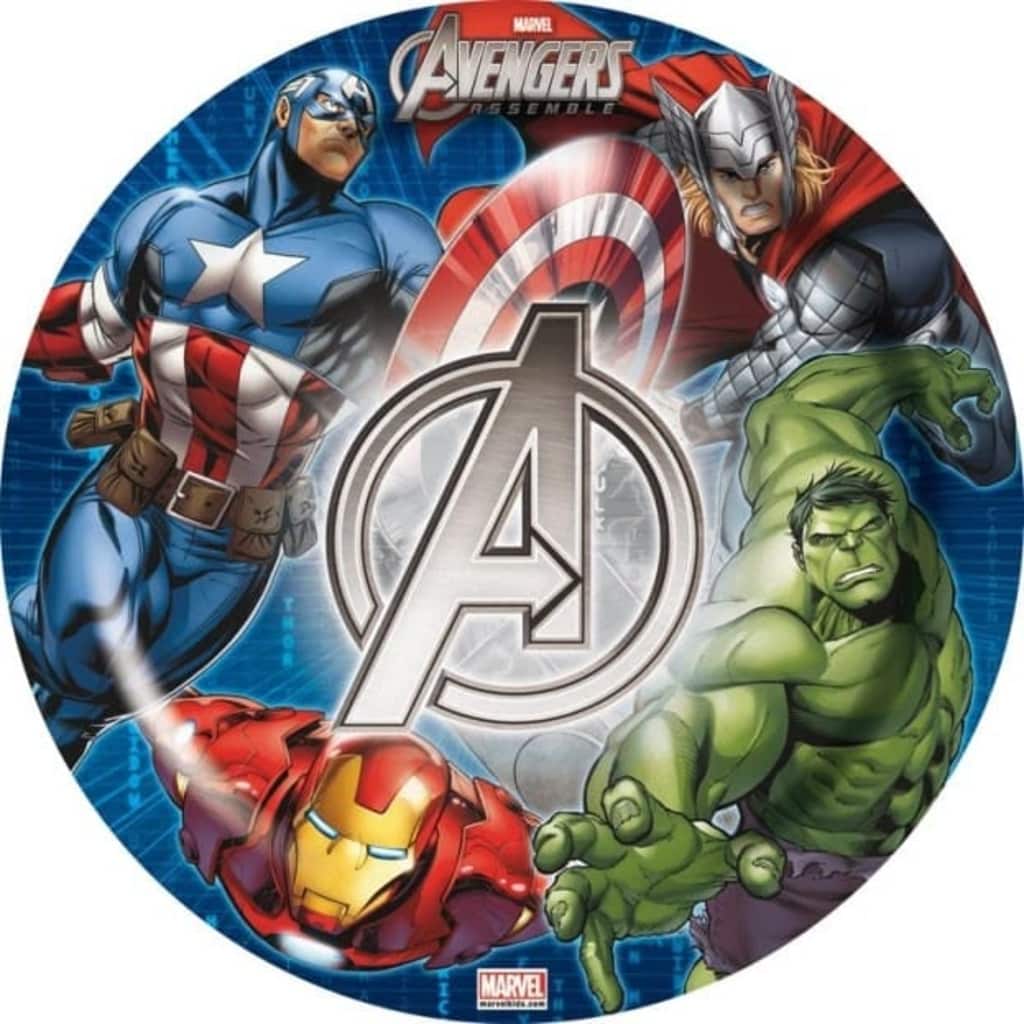 Marvel Avengers bord melamine 20 cm blauw