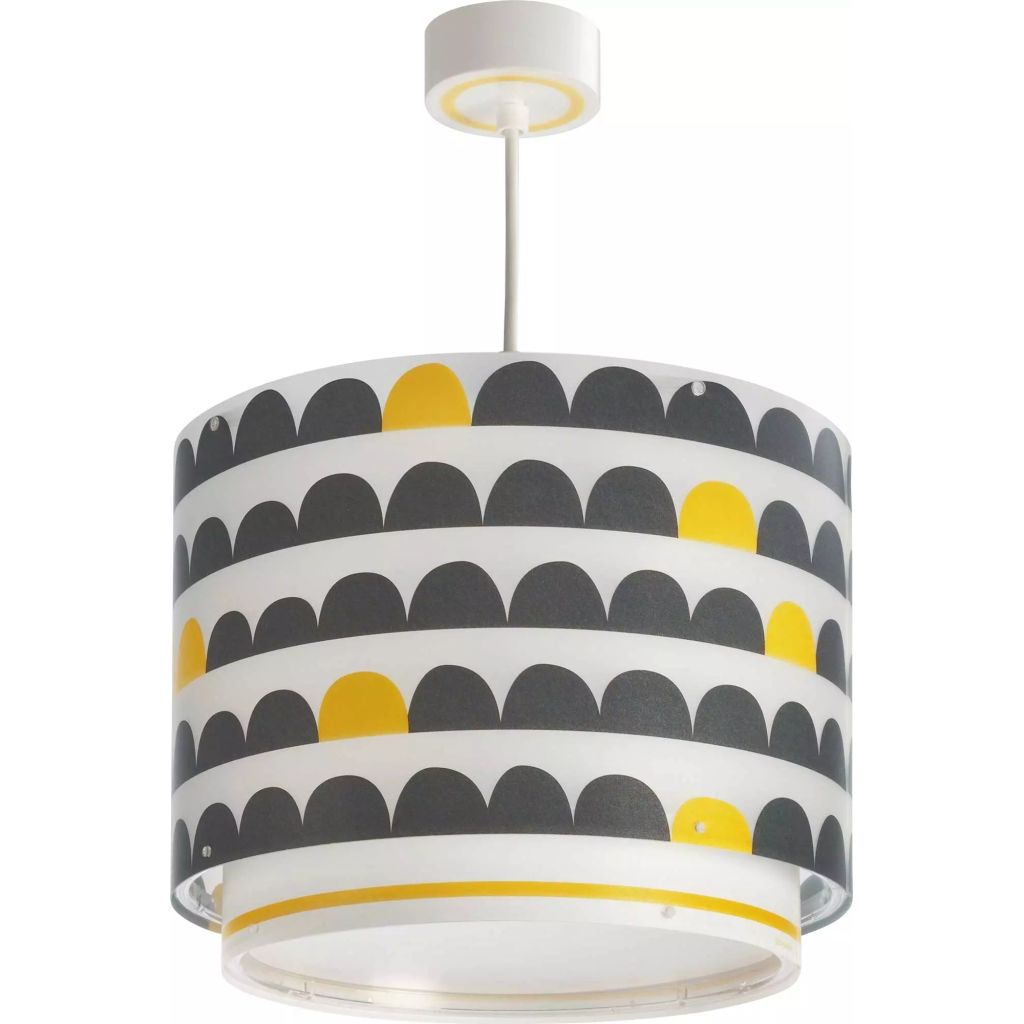 Dalber hanglamp Wonder 26 cm wit/zwart/geel