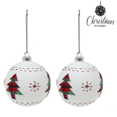 Boules De Noël Christmas Planet 1860 8 Cm 2 Uds Verre Blanc