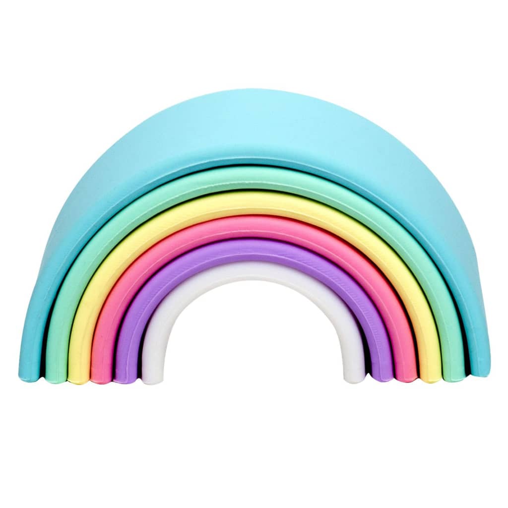 

dëna 6-delige Speelgoedset Pastel regenboog silicone