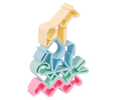 dëna Ensemble de jouets en silicone en forme d'animaux Pastel 4 pcs