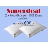 2 x 15% Donzen hoofdkussen - Actie van de dag