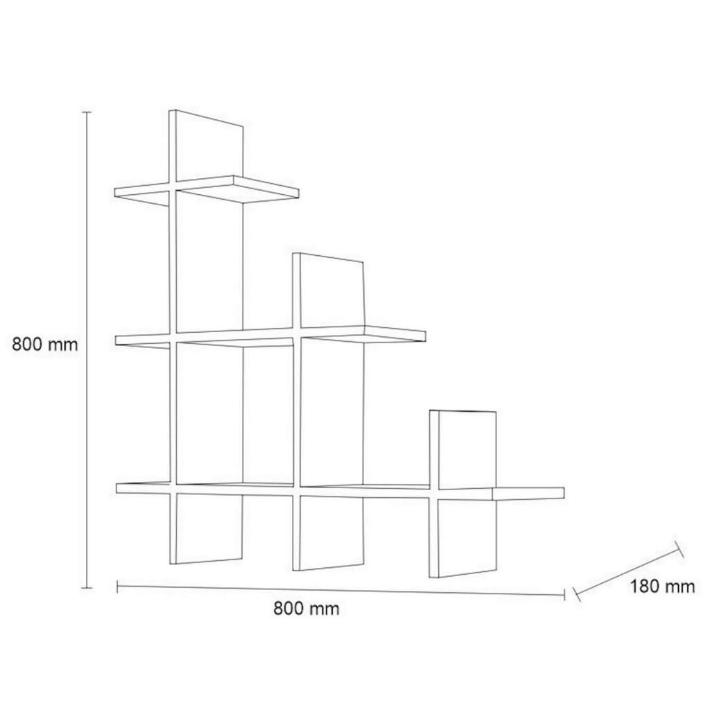 

Homemania Wandschap Alaska 80x18x80 cm wit