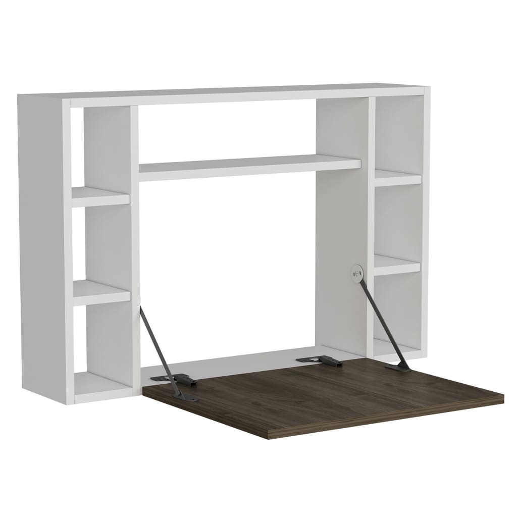 Homemania Wall Mounted Folding Desk Omega 90x19.5x60 cm White Walnut