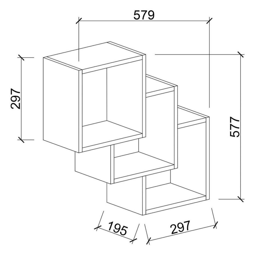 

Homemania Wandschap Three Box 57,9x19,5x57,7 cm wit