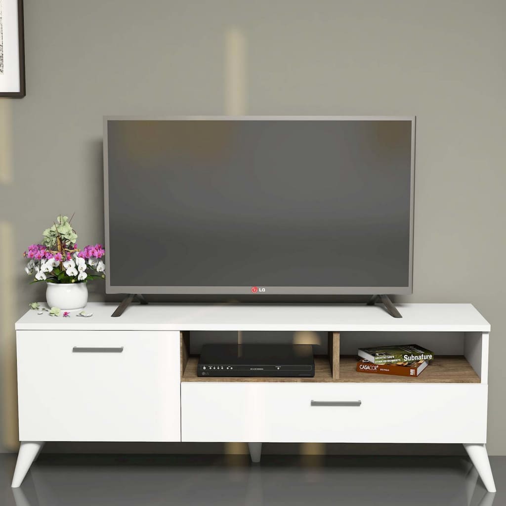 

Homemania Tv-meubel Sun 120x31,7x48,6 cm wit en walnootkleurig