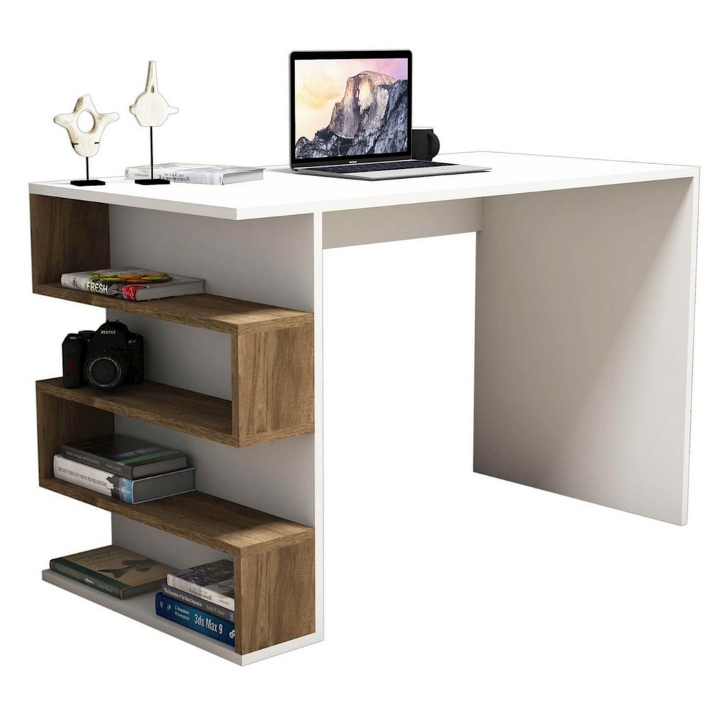 

Homemania Computerbureau Limber 120x60x75 cm wit en walnootkleurig