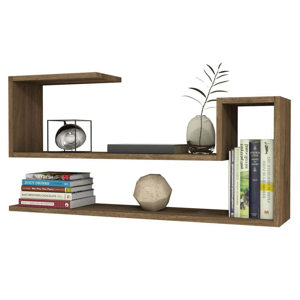

Homemania Wandschap Airy 100x22x50 cm walnootkleurig