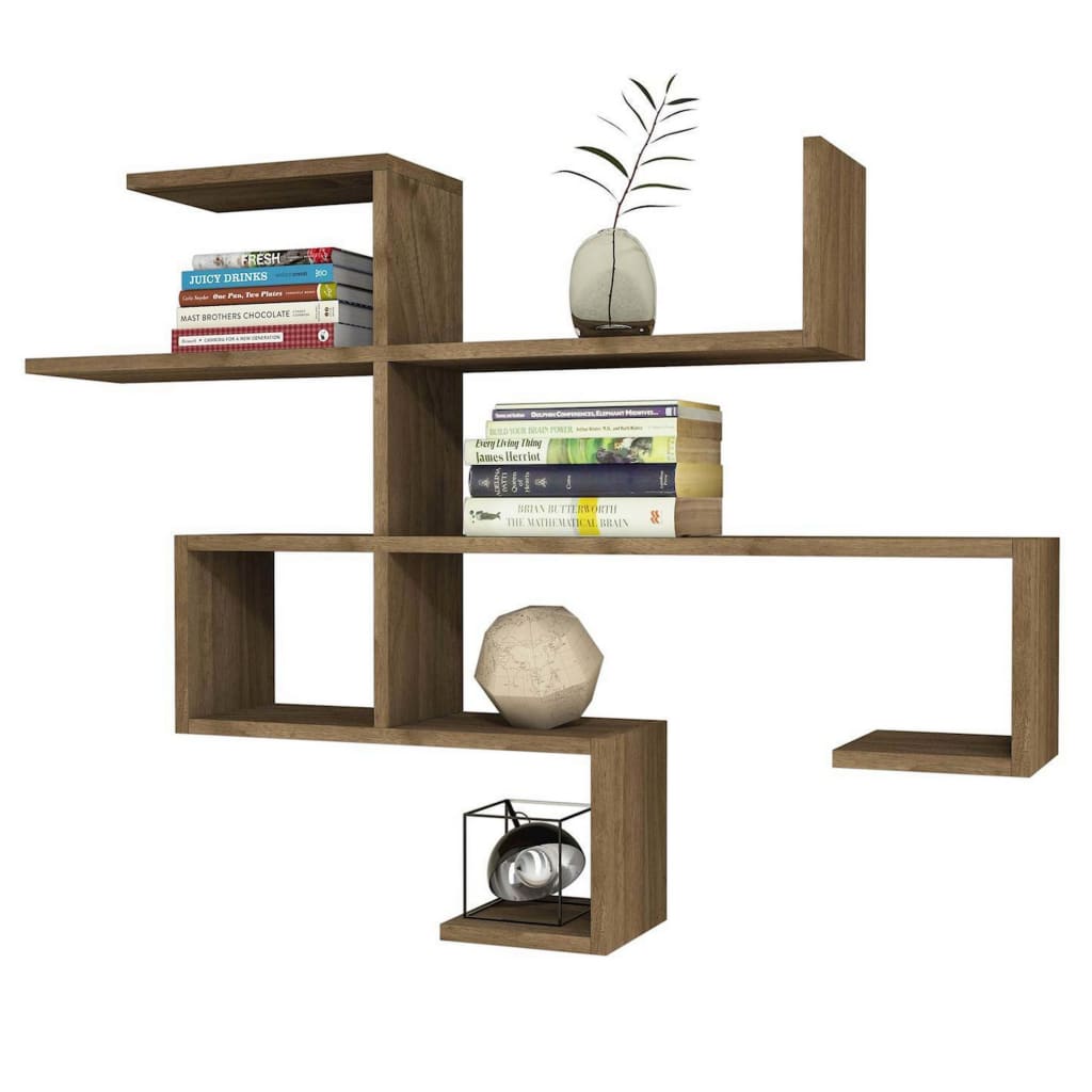 

Homemania Wandschap Mild 121,5x22x88,6 cm walnootkleurig