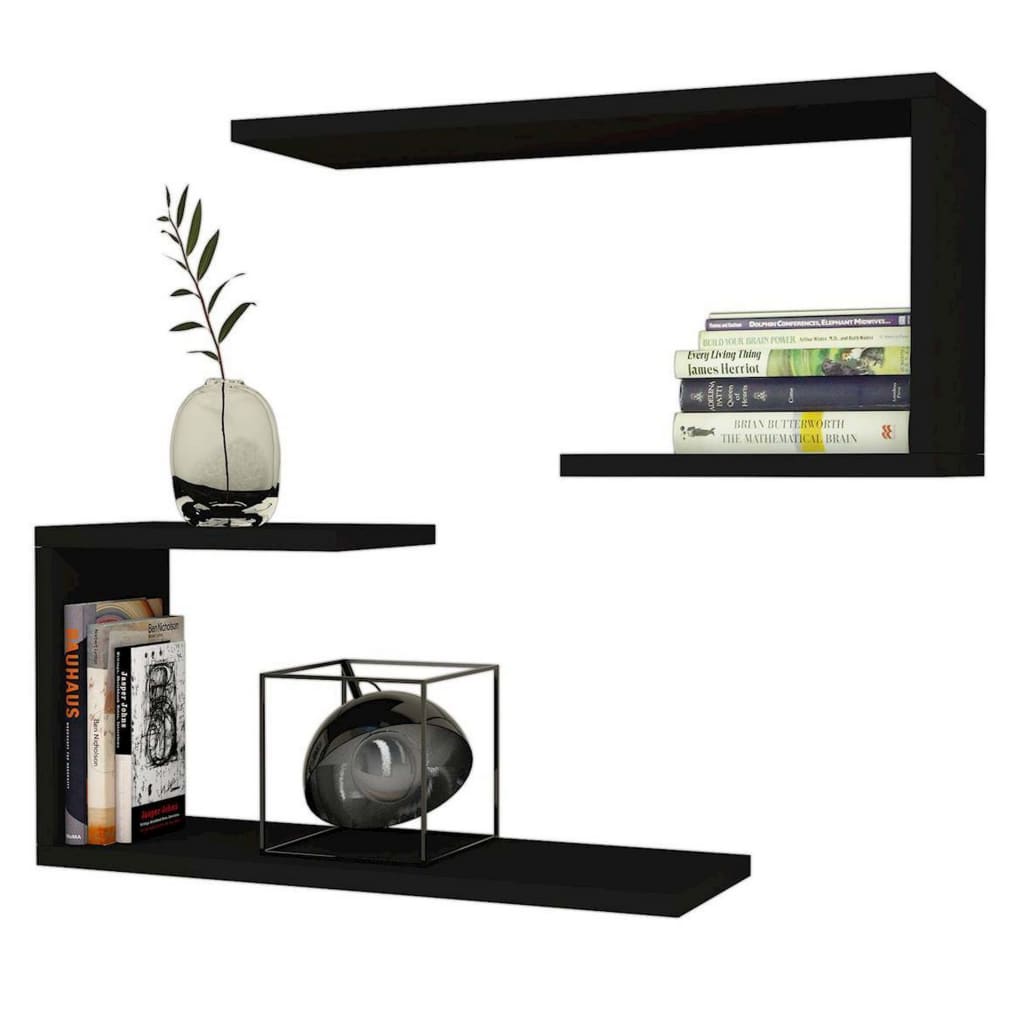 

Homemania Wandschappenset J2 60x20x27 cm zwart