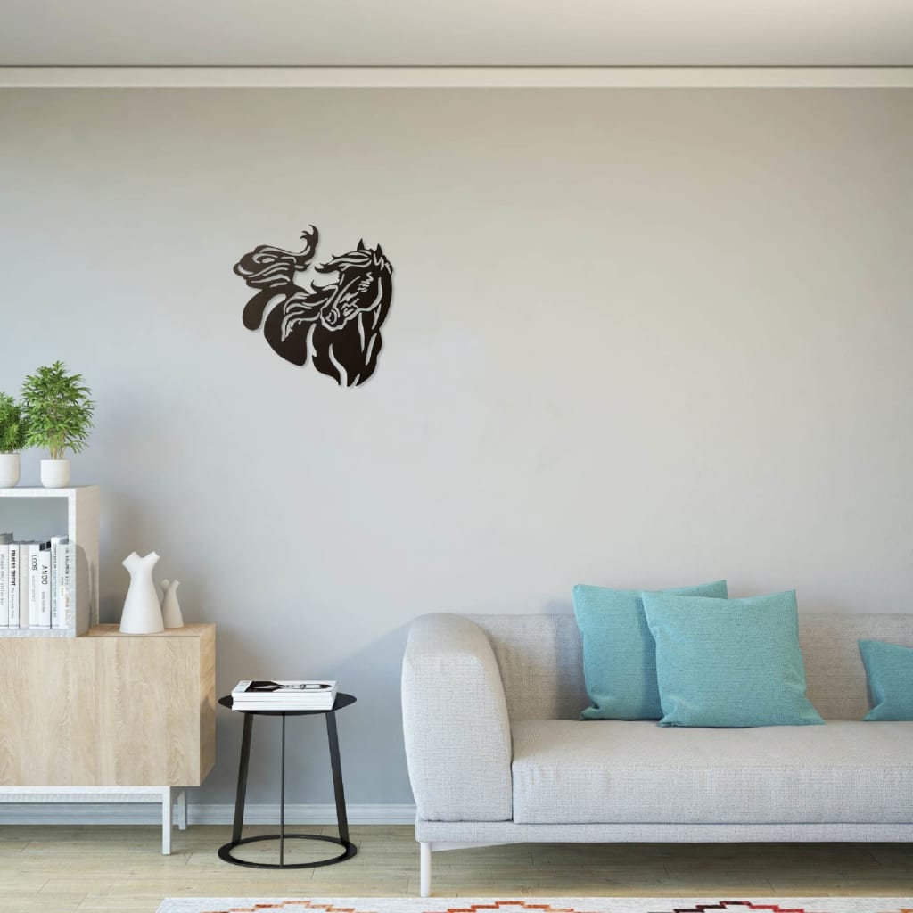 

Homemania Wanddecoratie paard 50x50 cm staal zwart