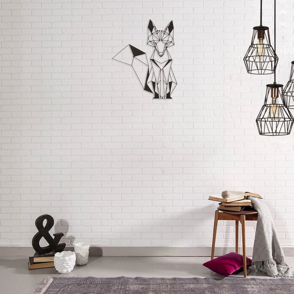 

Homemania Wanddecoratie vos 33x40 cm staal zwart