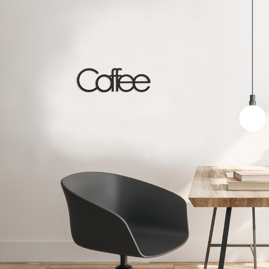 

Homemania Wanddecoratie Words 50x17 cm staal zwart