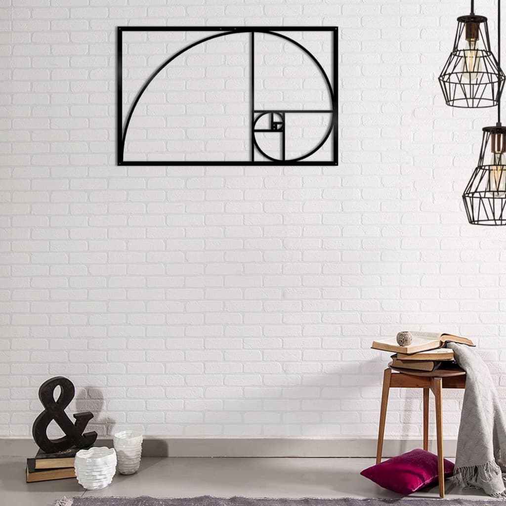 

Homemania Wanddecoratie Golden Ratio 53x35 cm staal zwart