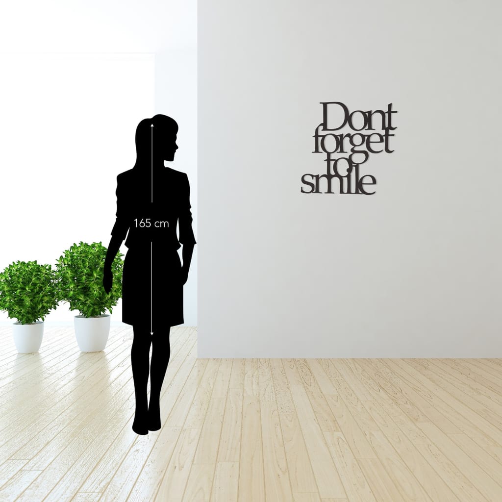 Decorazione Da Parete Parole 70x67 Cm In Acciaio Nero Homemania 21 width=274