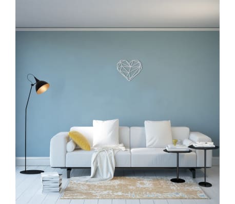Homemania vægdekoration Heart 47x40 cm stål sølvfarvet