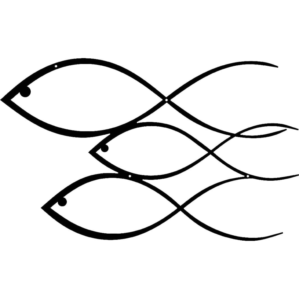 Decorazione Da Parete Pesci 50x30 Cm In Acciaio Nero Homemania 13 width=274