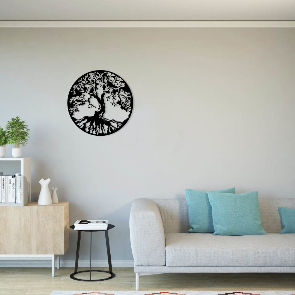 

Homemania Wanddecoratie boom 60x60 cm staal zwart