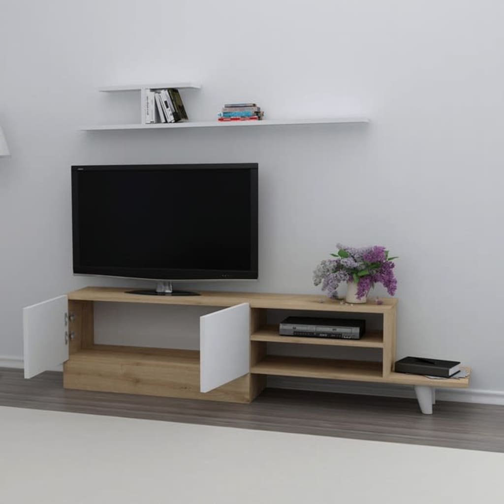 

Homemania Tv-meubelset Derin 159,5x31,5x40 cm wit en eikenkleurig