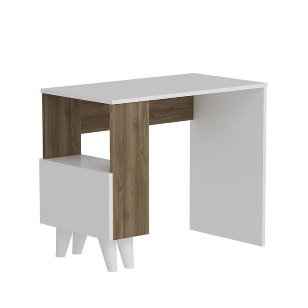 Homemania Computer Desk Paris 90x50x75 cm White and Walnut