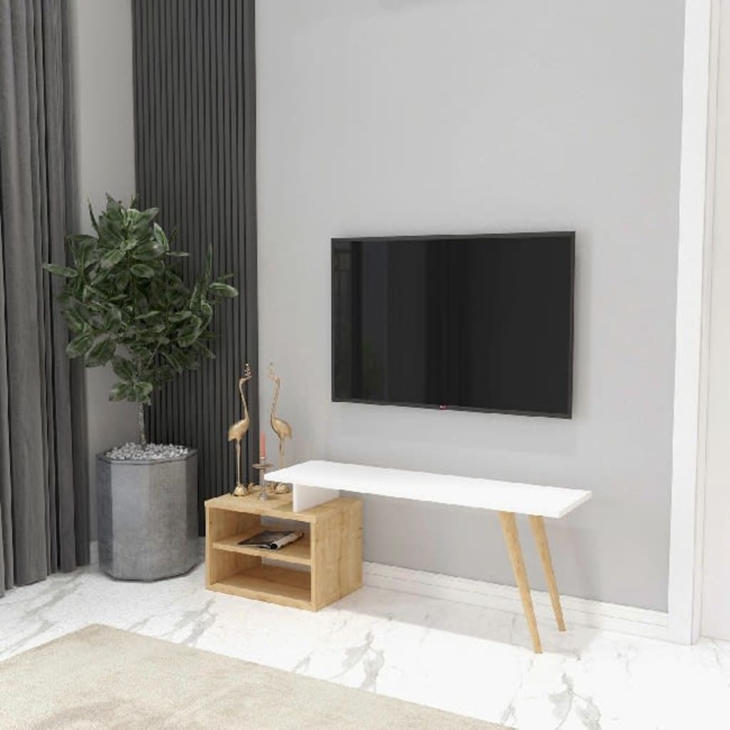 

Homemania Tv-meubel Gold 125,2x29,5x42,8 cm wit en eikenkleurig