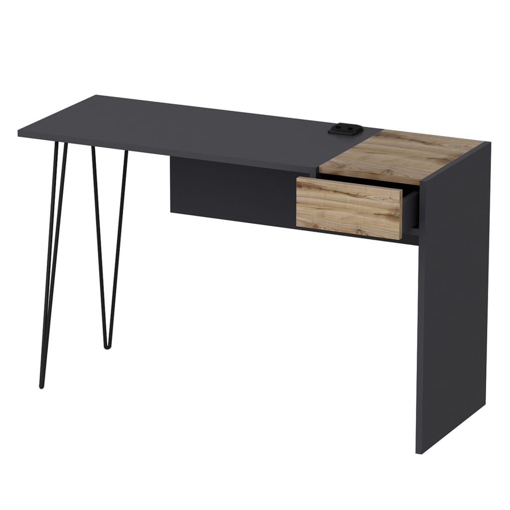 

Homemania Computerbureau Candy 121x45x76 cm walnoot- en antracietkleur
