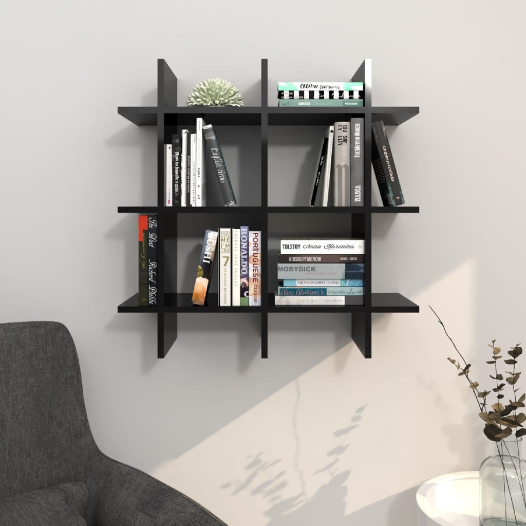 

Homemania Wandschap Farley 75x27x75 cm zwart