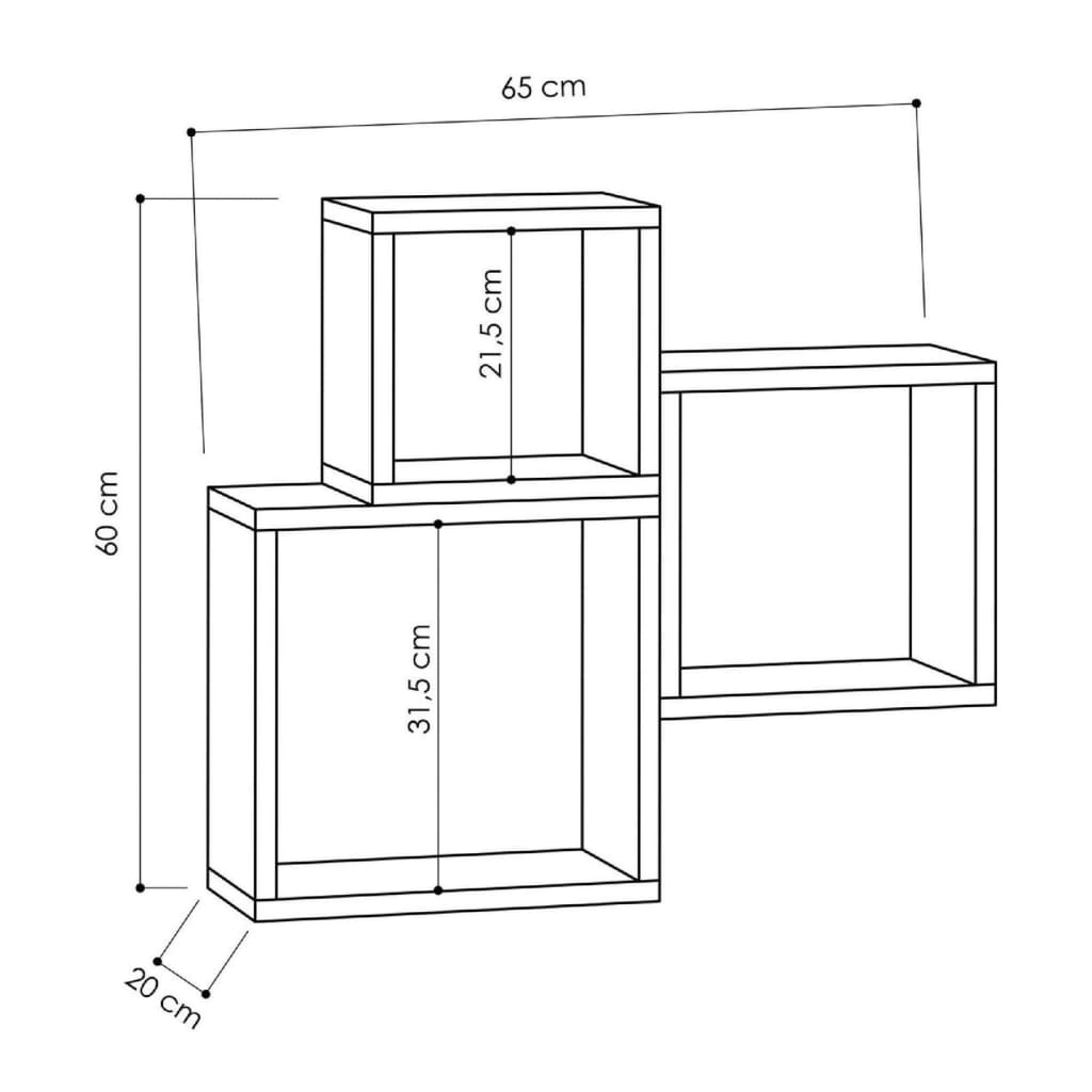 

Homemania Wandschap Kutugen 65x20x60 cm wit