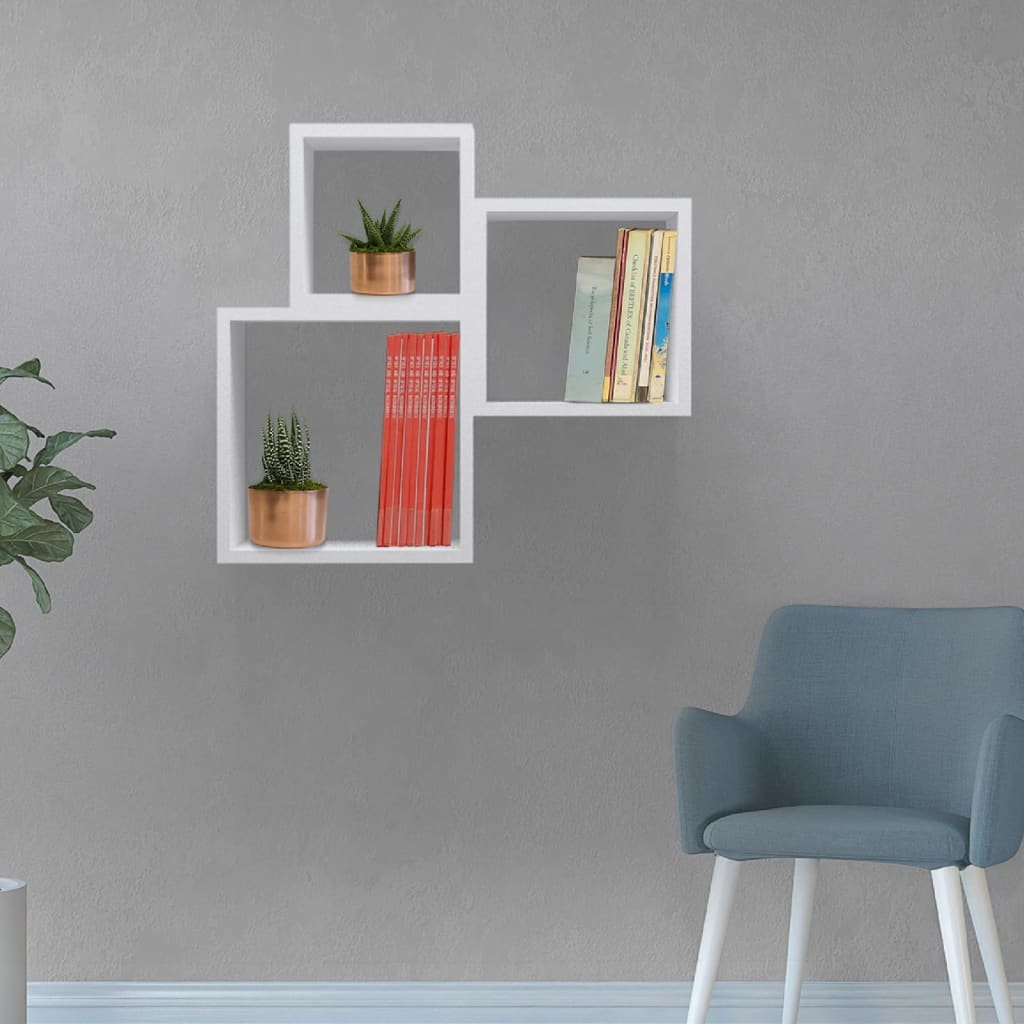 Homemania Étagère murale Kutugen 65x20x60 cm Blanc