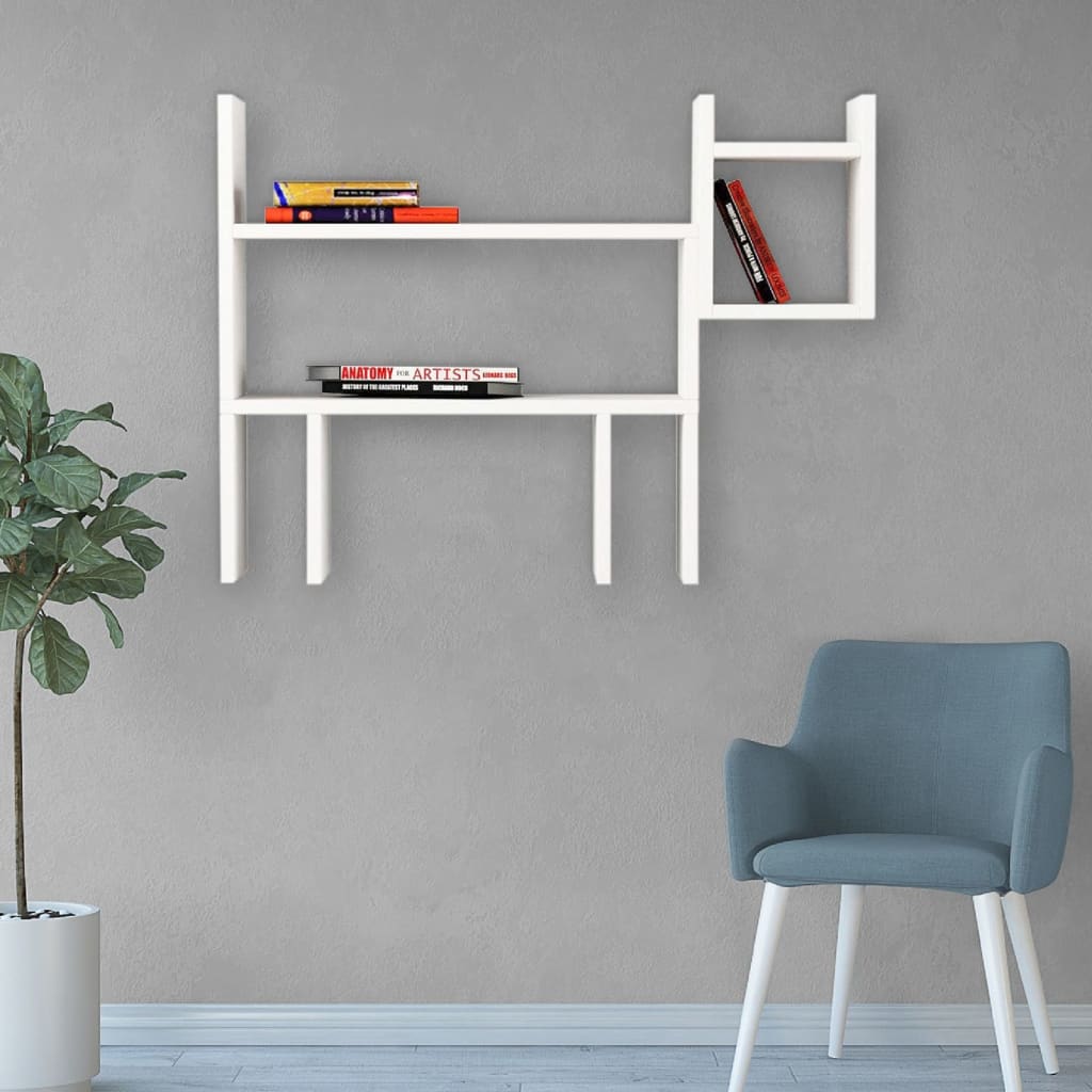 Homemania Wall Shelf Dogie 82x22x58 cm White