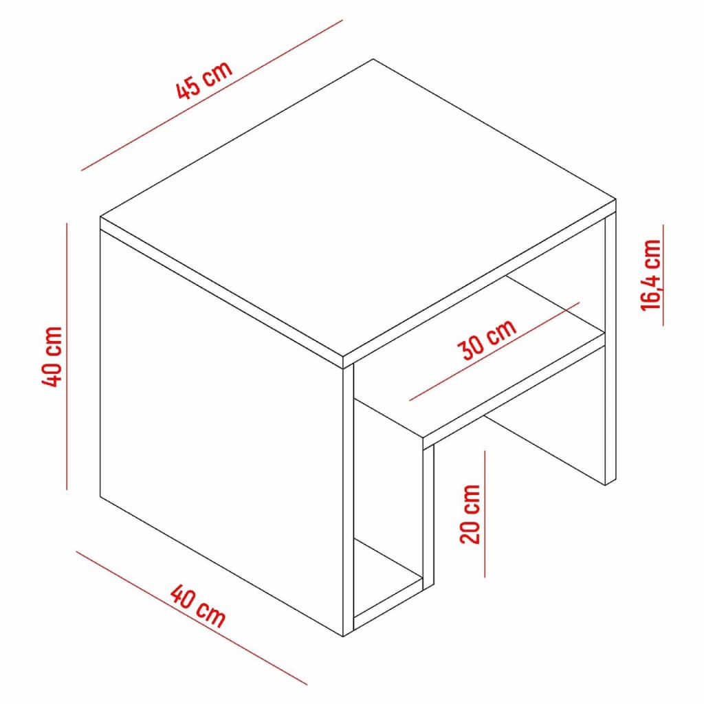 

Homemania Salontafel Malkovic 45x40x40 cm antracietkleurig