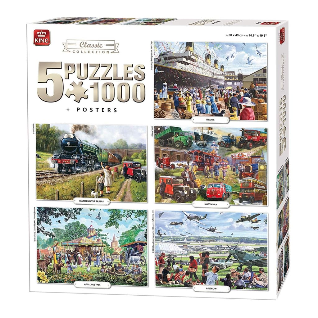 King legpuzzel Classic Collection 5 puzzels 1000 stukjes