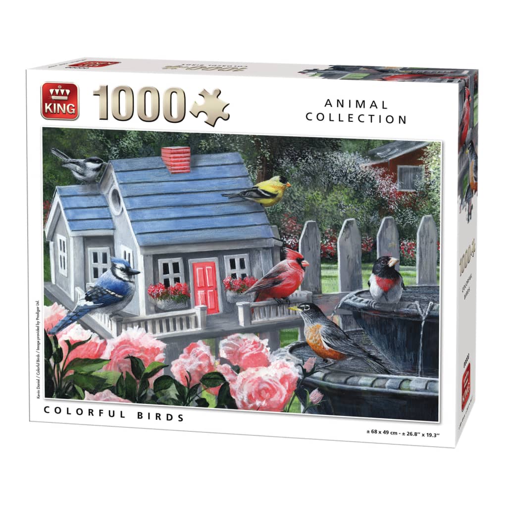 Afbeelding King legpuzzel Colorful Birds 1000 stukjes door Vidaxl.nl