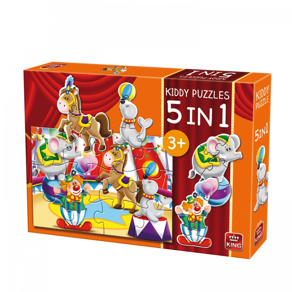 King legpuzzel Kiddy Puzzles 5-in-1 Circus 29 stukjes