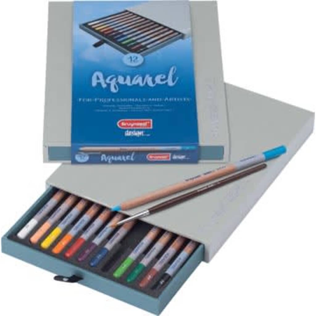 Bruynzeel Design kleurpotlood Aquarel, doos met 12 stuks