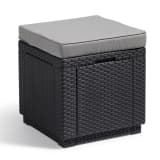 Allibert Cube multifunctionele hocker grafiet 213785