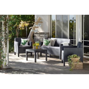 Allibert Salon De Jardin 4 Pcs Orlando Graphite 226515 Vidaxl Fr