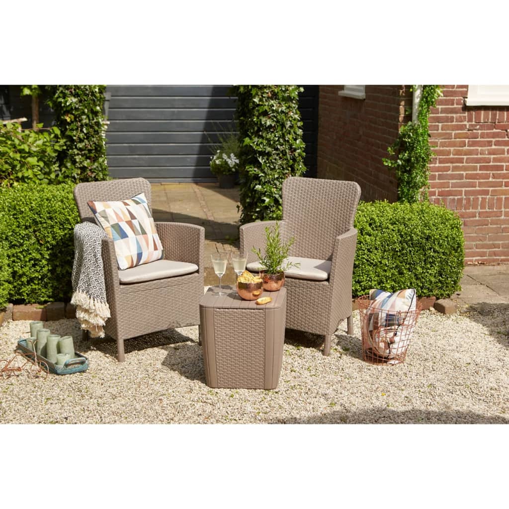 Thumbnail - Keter 3-tlg. Garten-Sitzgruppe Iowa Cappuccino-Braun 224383