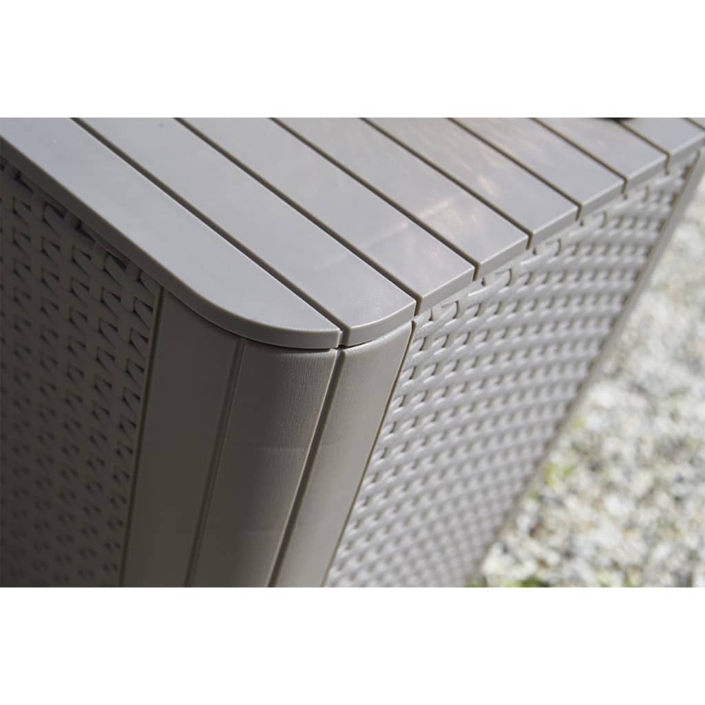 Garden Side Table Luzon Round Wicker Cappuccino Keter 15 width=274