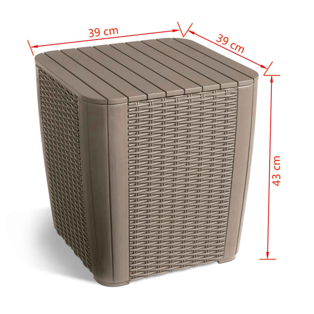 Garden Side Table Luzon Round Wicker Cappuccino Keter 16 width=274