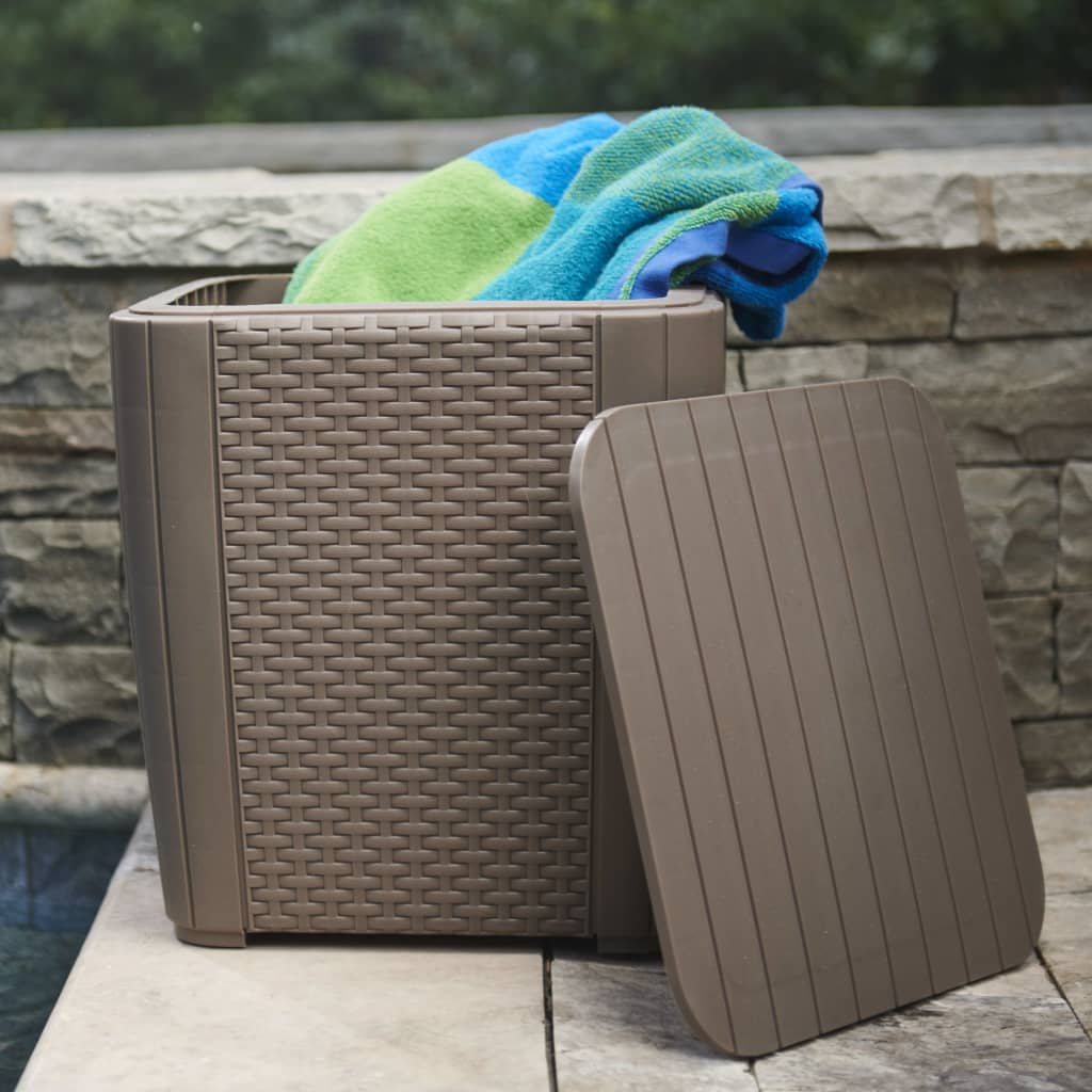 Garden Side Table Luzon Flat Wicker Cappuccino Keter 14 width=274