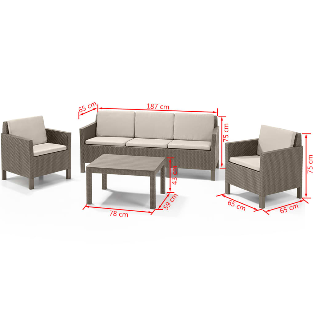 Allibert Loungeset Chicago cappuccino 14-delig 226529