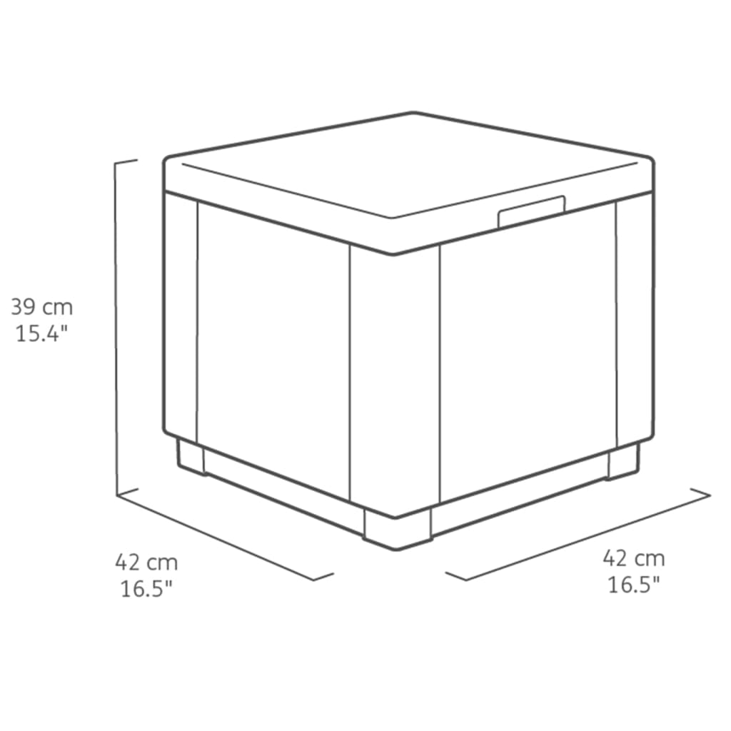 Keter tabure za pohranu Cube boja cappuccina 228749