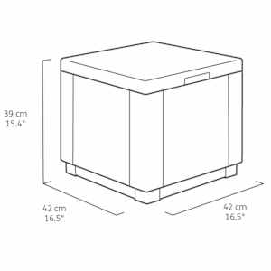 Allibert Σκαμπό με Αποθηκευτικό Χώρο Cube Χρώμα Καπουτσίνο