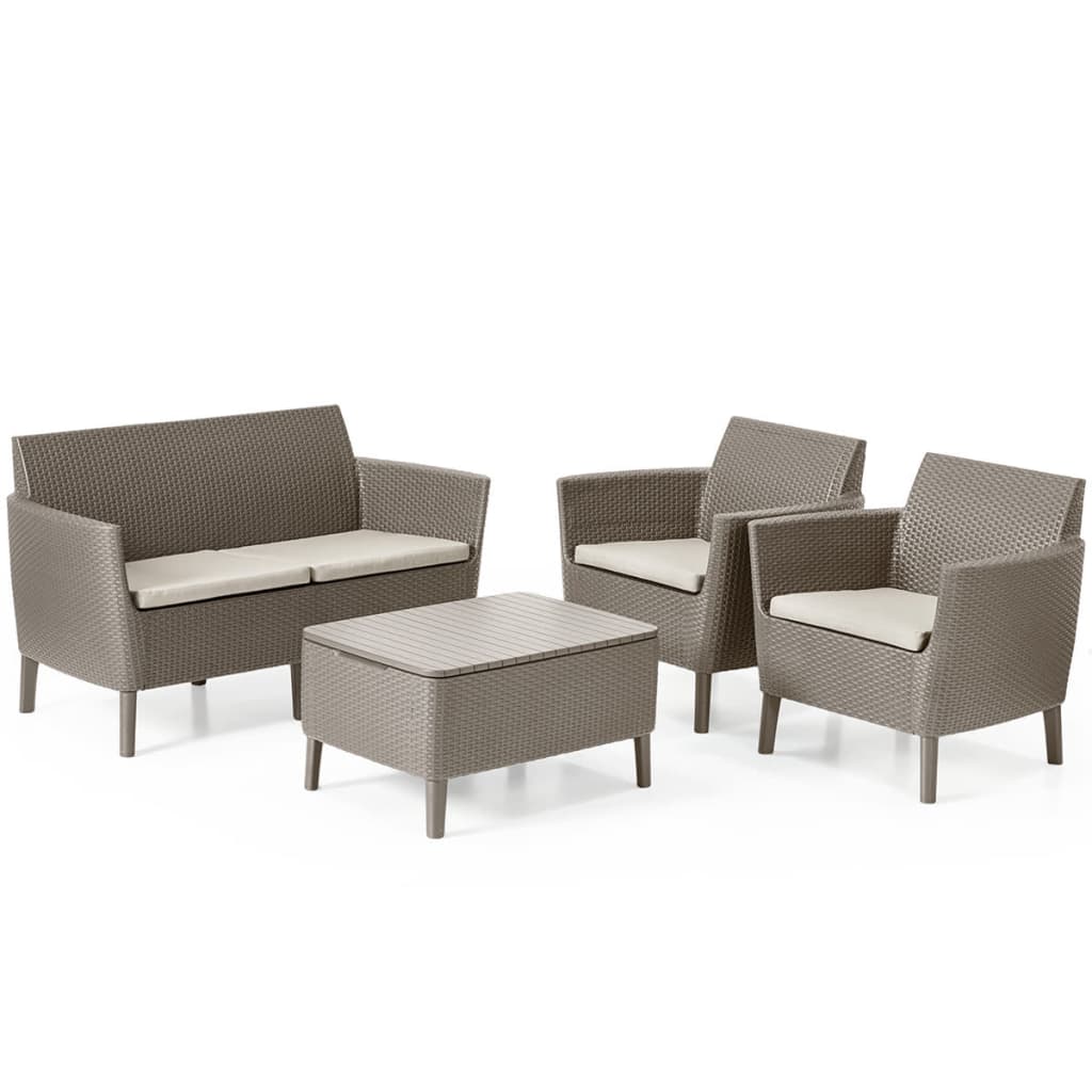 

Allibert Loungeset Salemo cappuchinokleur 8-delig 236632