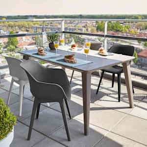Keter Chaises d'ext&eacute;rieur Akola lot de 2 Gris